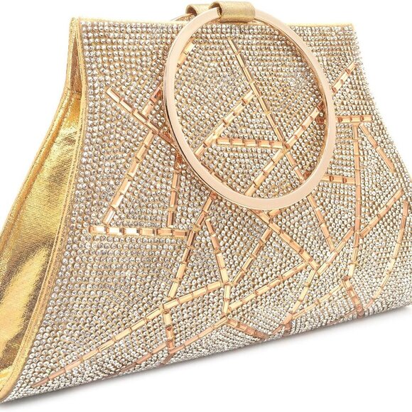 Crystal Clutch Purses Bride and Bridesmaid Handbag Elegant Wristlet Evening Bag - Picture 1 of 6